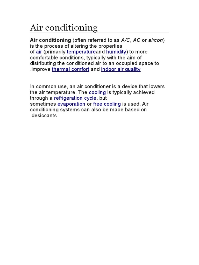 Air Condition System Air Conditioning Heat Pump