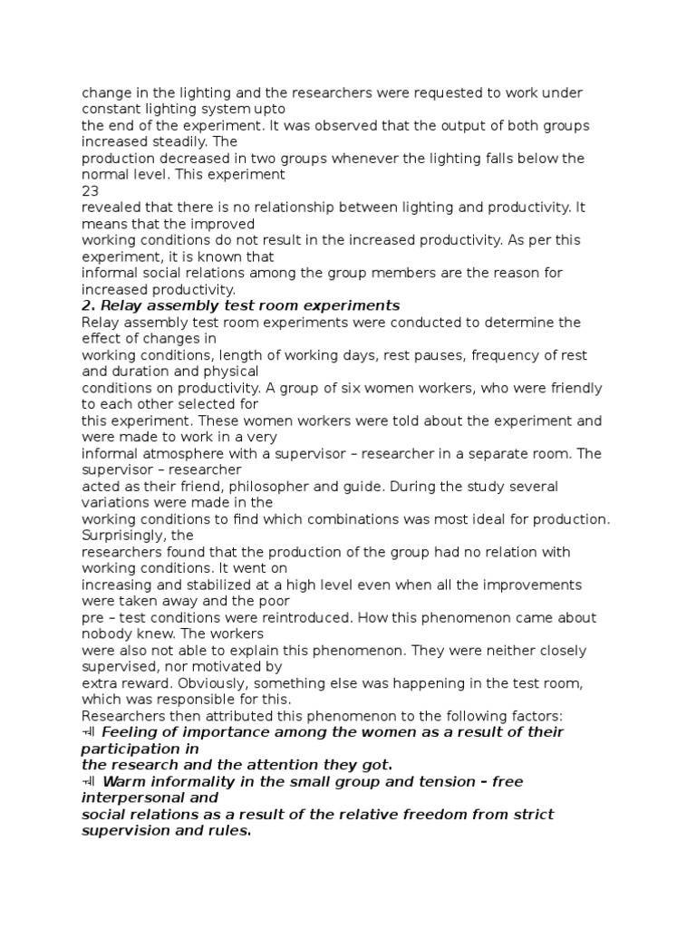 Relay Assembly Test Room Experiments Download Free PDF System
