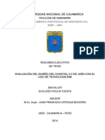 Resumen Ejecutivo Tesis Eval. Diseño Hospital Ii-2 Jaen Con Tecnologia Bim PDF