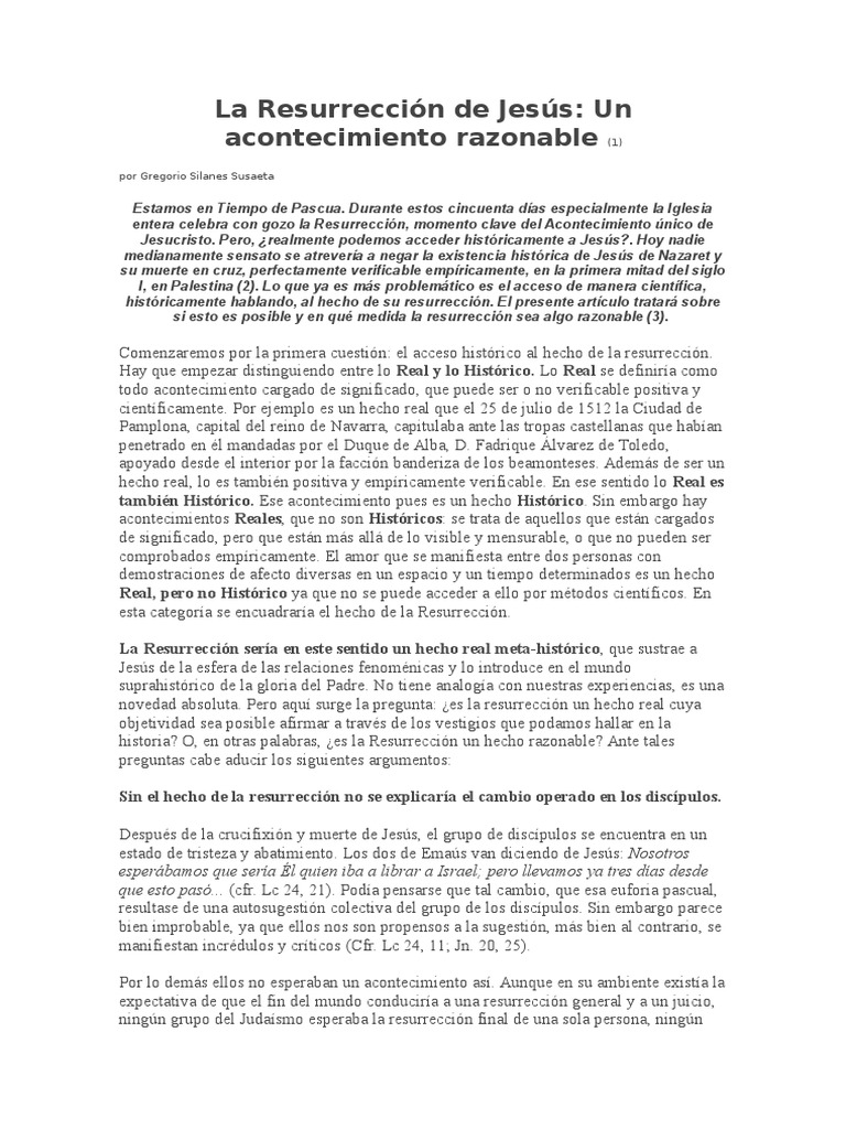 La Resurrección de Jesús | PDF | La resurrección de Jesús | Jesús