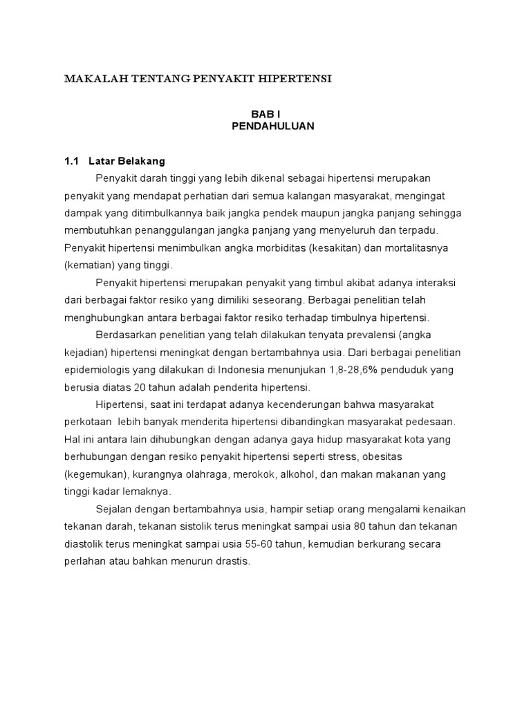 Makalah Tentang Penyakit Hipertensi