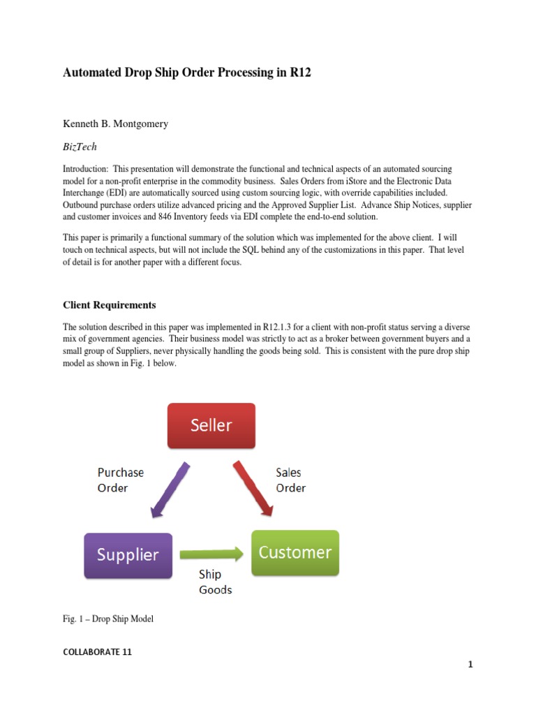 Automated Drop Ship Processing in R12 | PDF | Electronic Data ...