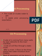 Oil Processing: - The Crude Oil Icludes Water & - It Needs Prior Processing Before