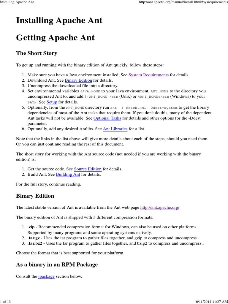 Apache Ant User Manual , Apache Ant User Manual Guide – EILBI