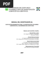 UCR Manual Del Investigador Del Comite Etico Cientifico