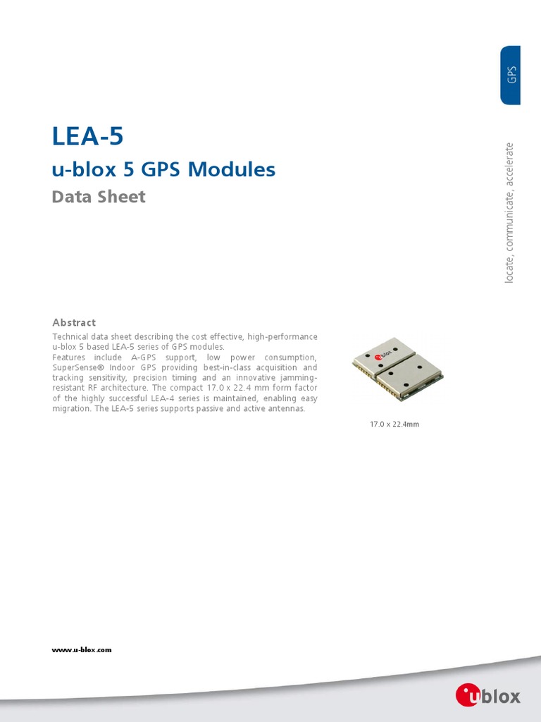LEA 5x - DataSheet - (GPS.G5 MS5 07026) PDF | PDF | Electrostatic ...