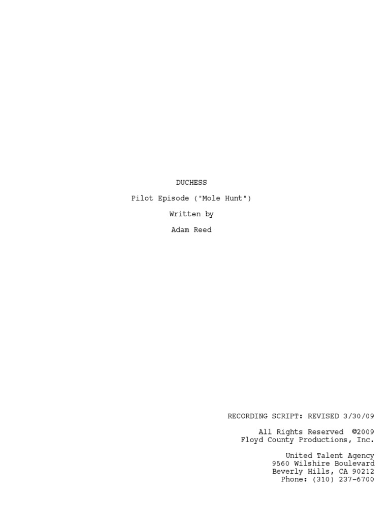 Archer Pilot Script PDF