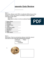 Instruments Quiz Review