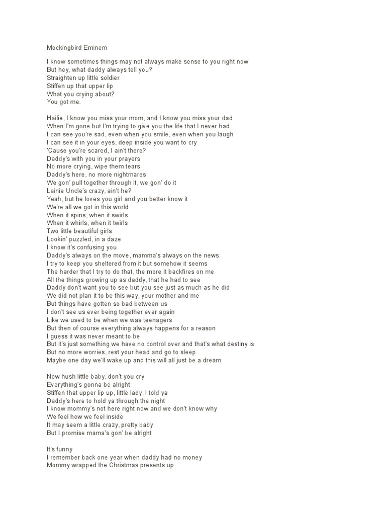 Mockingbird (Sped Up) #shorts #lyrics #mockingbird #eminem 