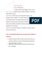 Summative For Idiom Lesson Plan Summative Assessment: Objective