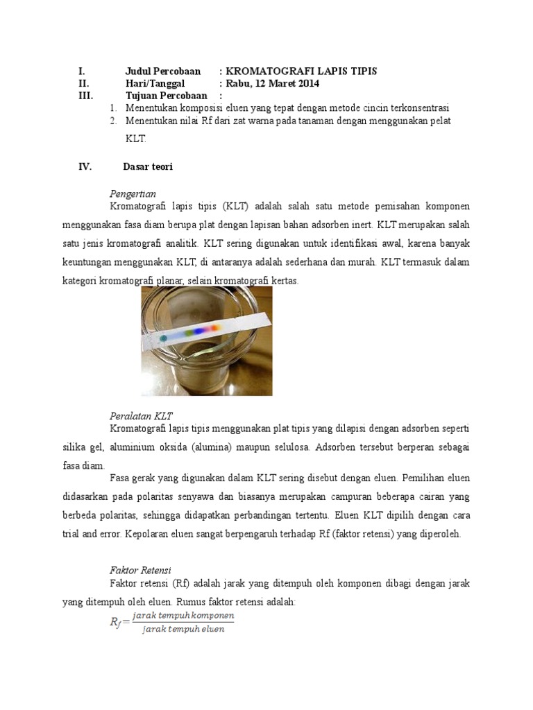 Metode KLT dan Perhitungan Nilai Rf | PDF | Griya & Taman | Sains ...