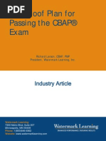 CBAP Certification Foolproof Plan