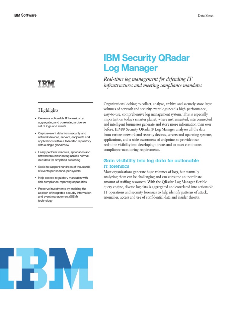 IBM Security QRadar Log Managerxxx | PDF | Ibm | Computer Network