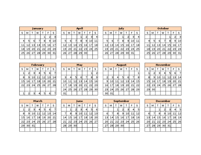 Yearly Calendar Overview | PDF | Sports & Recreation