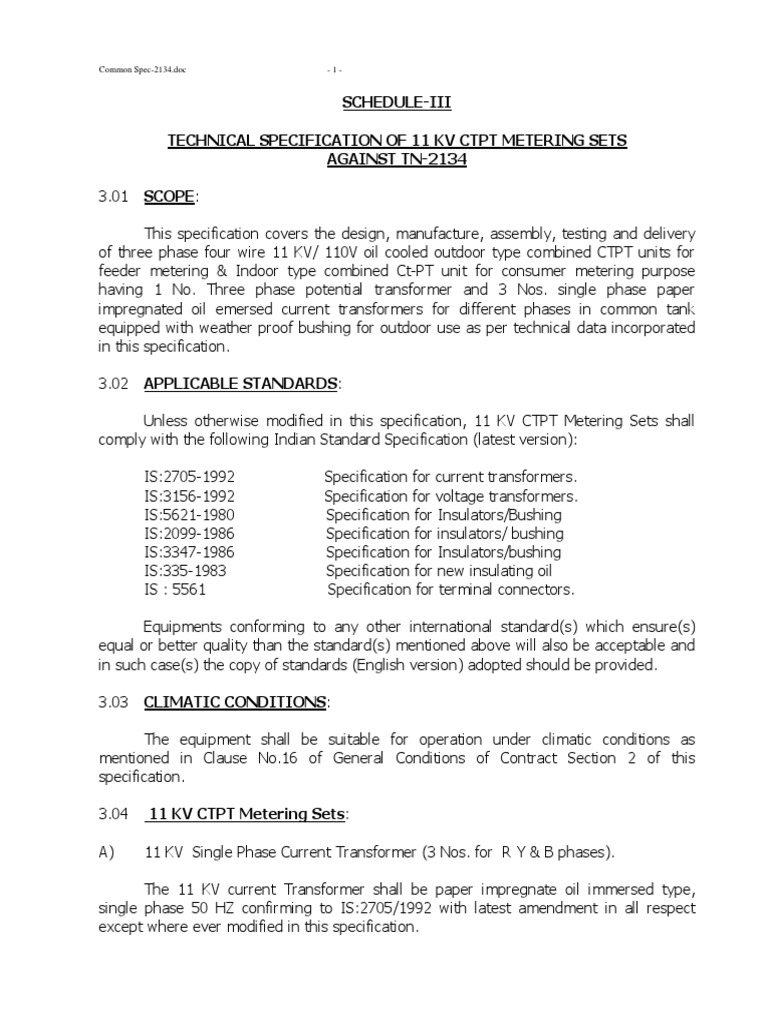 Technical Specification of Transformer Transformer Insulator