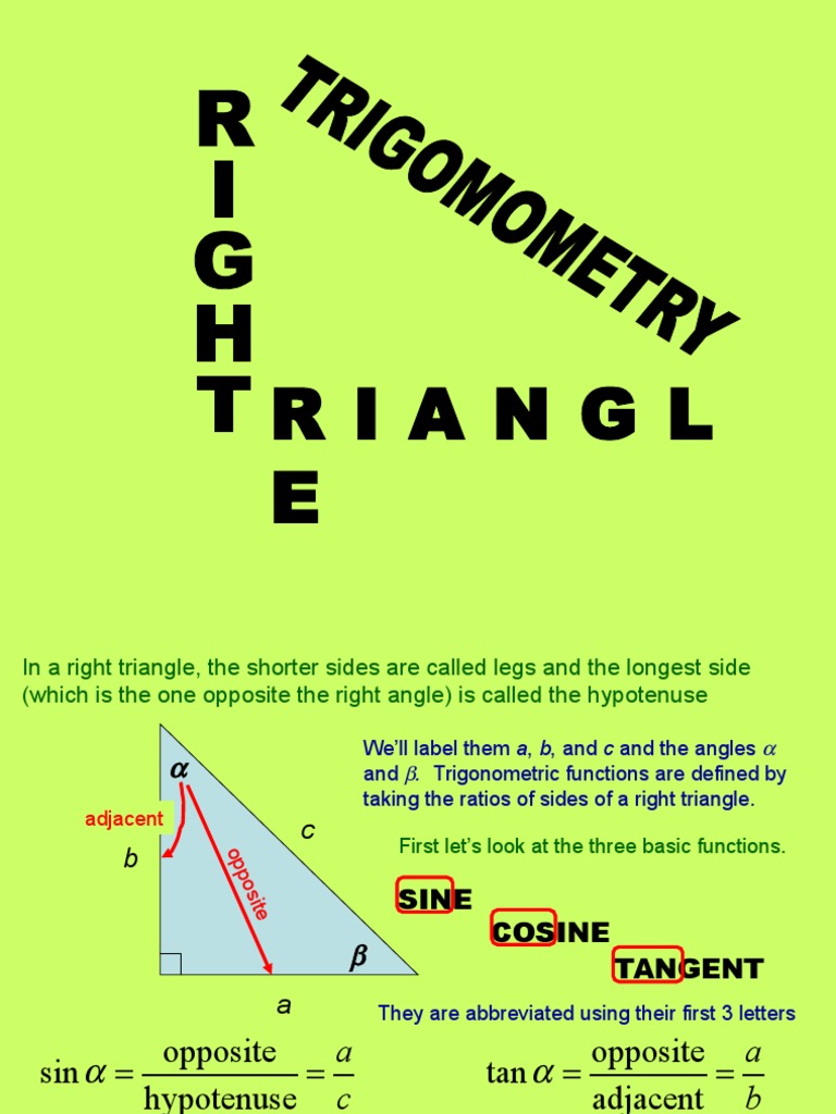 Right Triangle Trigonometry | PDF | Trigonometric Functions | Trigonometry