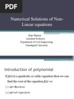 Solution of Non Linear Equations