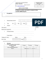 Separate Application Form To Be Used For Different Posts