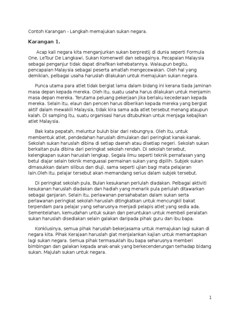 Sukancontoh Karangan Sukan Pdf