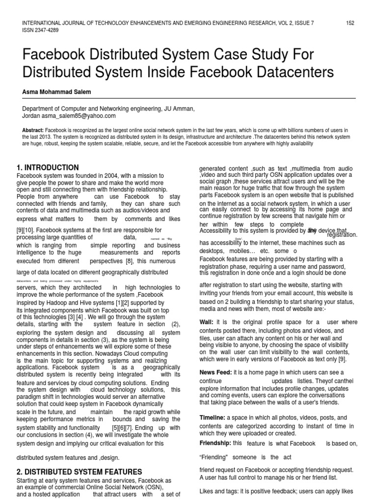 Facebook Distributed System Case Study For Distributed System Inside ...