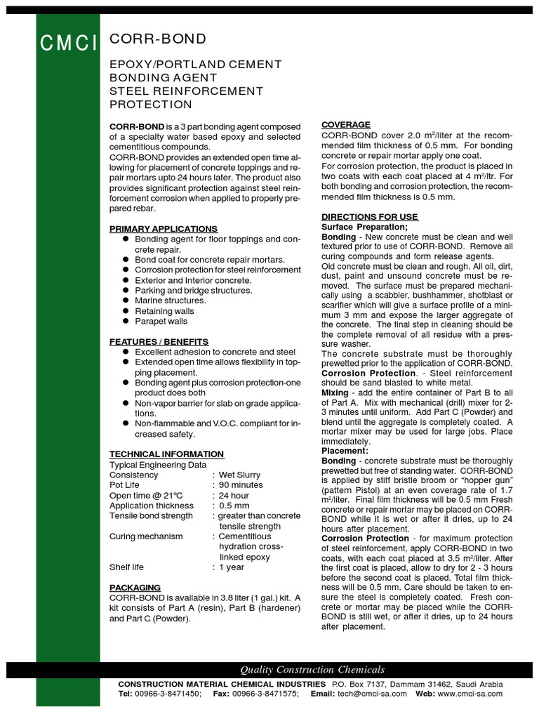 Corr Bond Pdf Epoxy Concrete