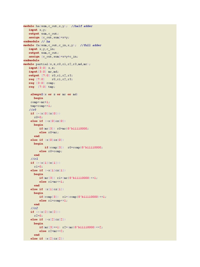 8bit Array Multiplier Verilog Code Conceptual Model Software Engineering
