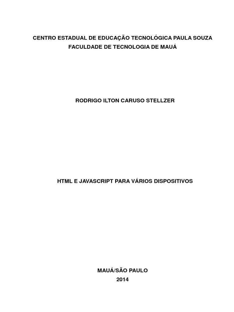 HTML e JavaScript em Dispositivos Móveis | PDF | Html5 | Script Java