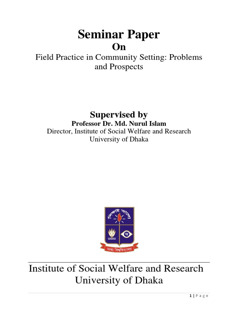Fieldwork in Community Setting | PDF | Community | Community Development