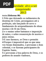 Maturidade Ano de 2013