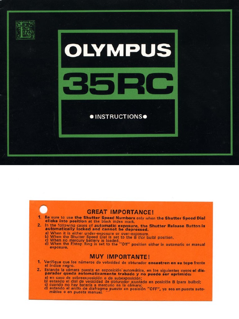 Manual Olympus 35 RC | PDF