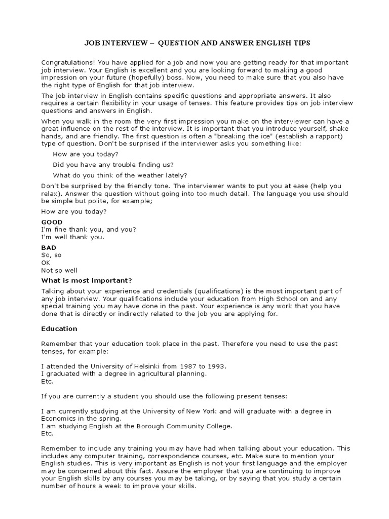 Job Interview 2 | Job Interview | English Language