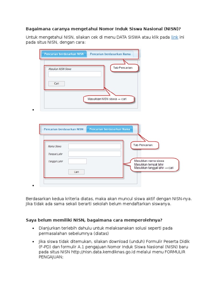 Bagaimana Caranya Mengetahui Nomor Induk Siswa Nasional