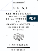 Reece W H - An Essay on the Mysteries of Free Masons Dated 1774 Translation From French - 1862