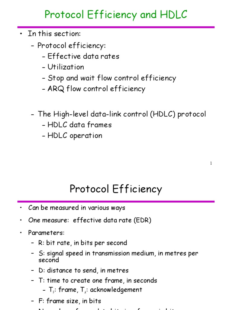 Protocol Efficiency and HDLC | PDF | Network Architecture | Internet