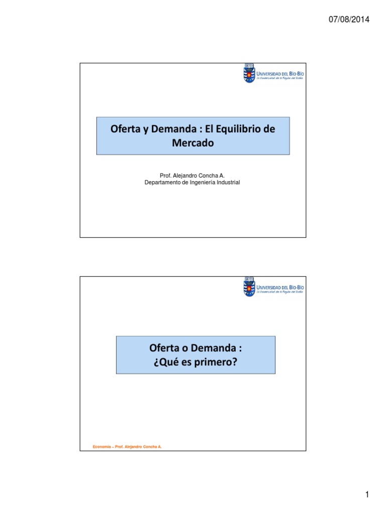 Equilibrio de Mercado: Oferta y Demanda | PDF | Oferta (economía ...