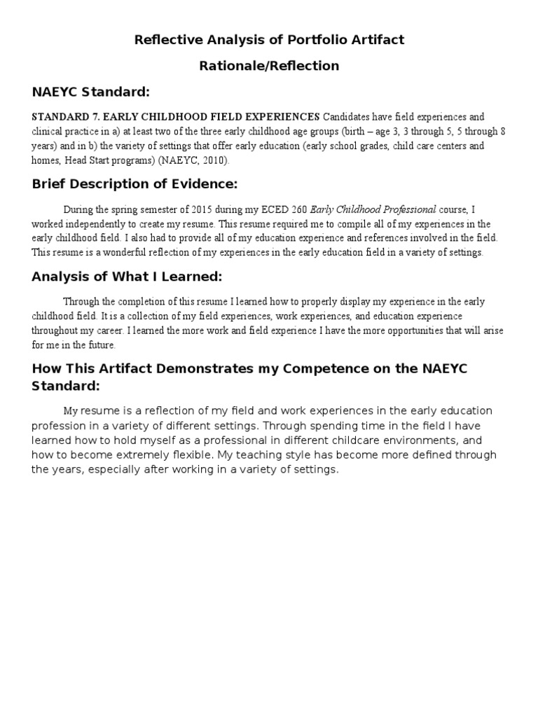 Rational Reflection Standard 7 Resume | PDF