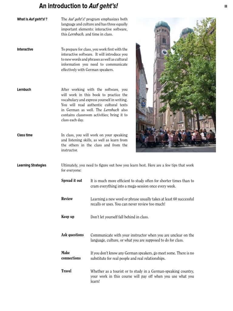 Introduction to Auf geht's! Program | PDF | German Language