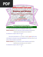 Maxima and Minima in Case of Two or More Variables