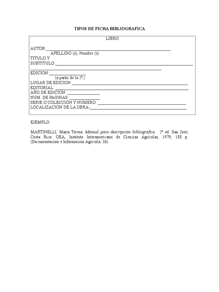 Ejemplos De Ficha Bibliografica Educacion Avanzada Crecimiento