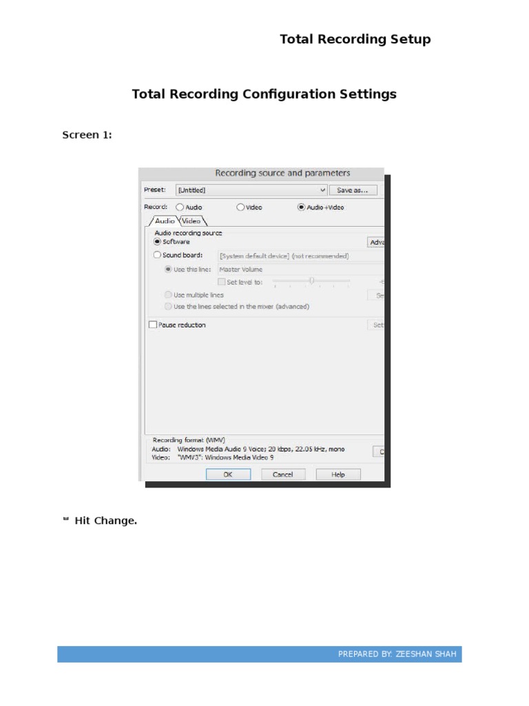 Recording Setup Guide | PDF | Cooking, Food & Wine