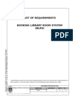 List of Requirements Booking Library Room System (BLRS)