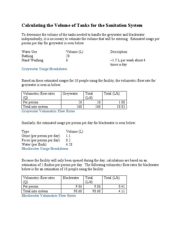 CT10Construct Septic Tank Volume Calculations 2 | PDF | Science ...