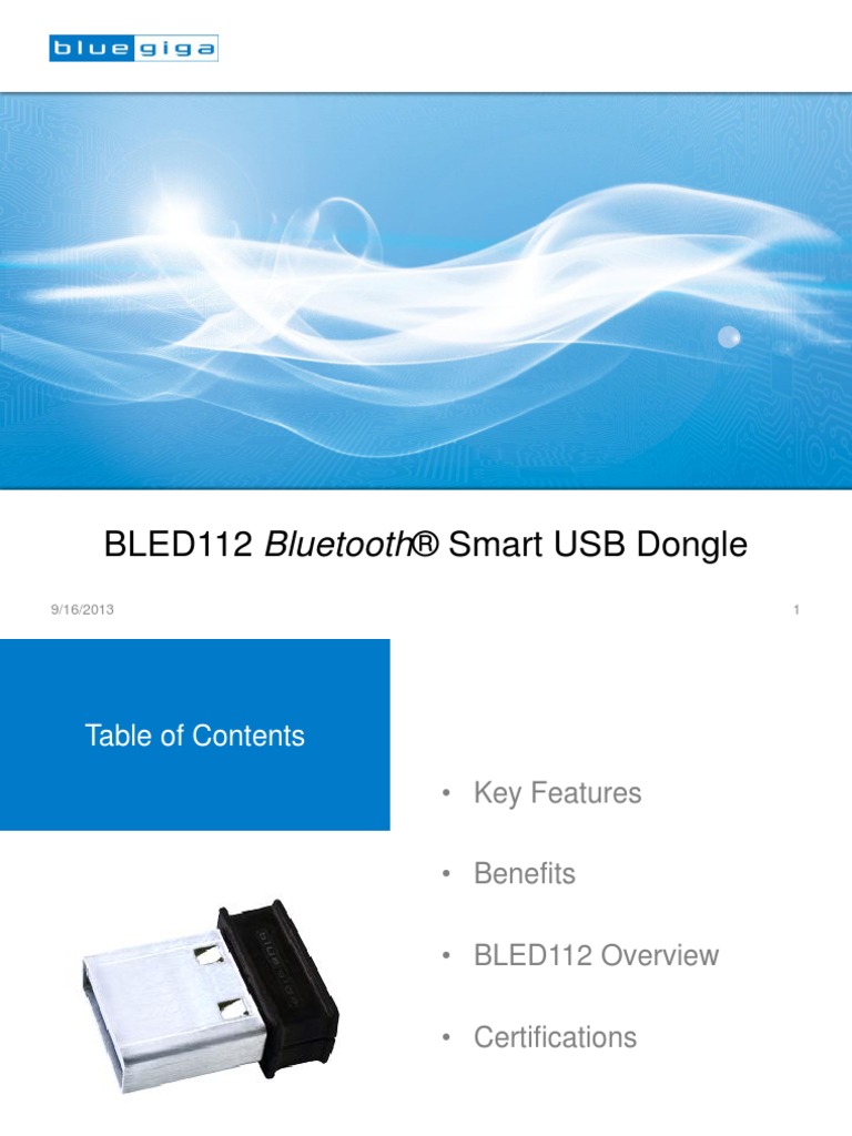 Bluetooth Low Energy BLED112 - Overview | PDF | Bluetooth | Microcontroller