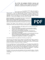 Sample Solicitation Letter For Outside Referees (Tenured and Tenure-Track) (This Letter May Be Tailored To The Circumstances of The Individual