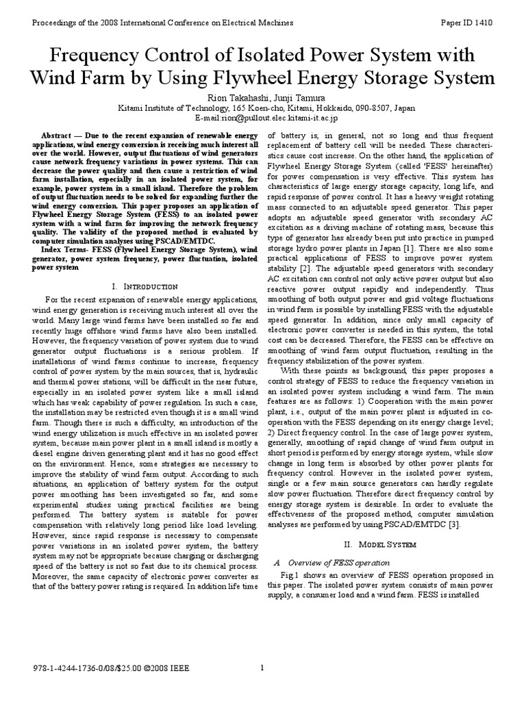 07 Frequency Control of Isolated Power System With Wind Farm by Using ...