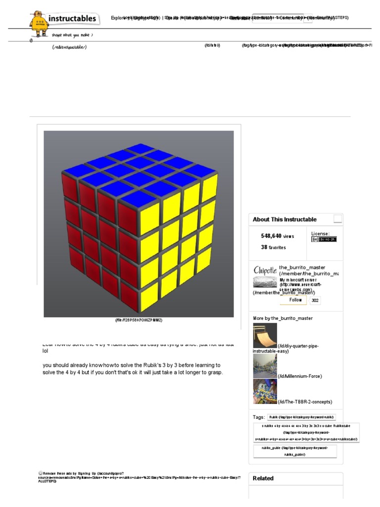 Solve The 4 by 4 Rubiks Cube, Easy! | PDF | Software | Computing And ...
