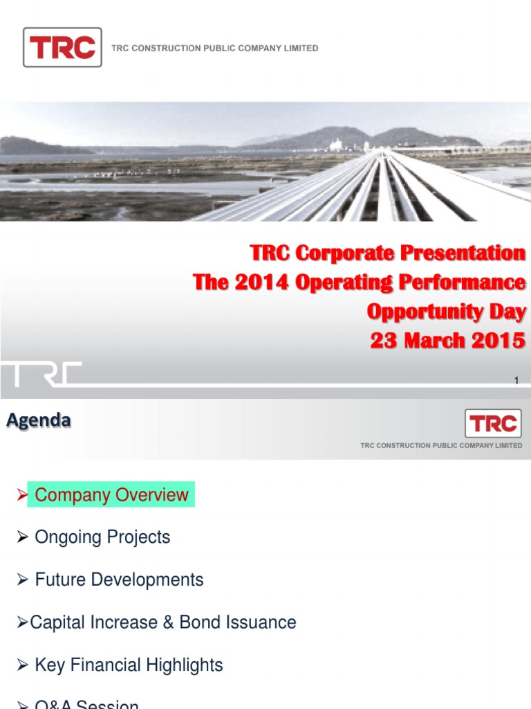 TRC Construction Opportunity Day Dividend Stocks