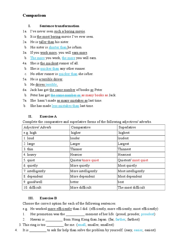 Comparison Updated - HW Corrected | PDF | Syntax | Rules