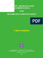 Nepal Higher Education QAA Guidelines 2013