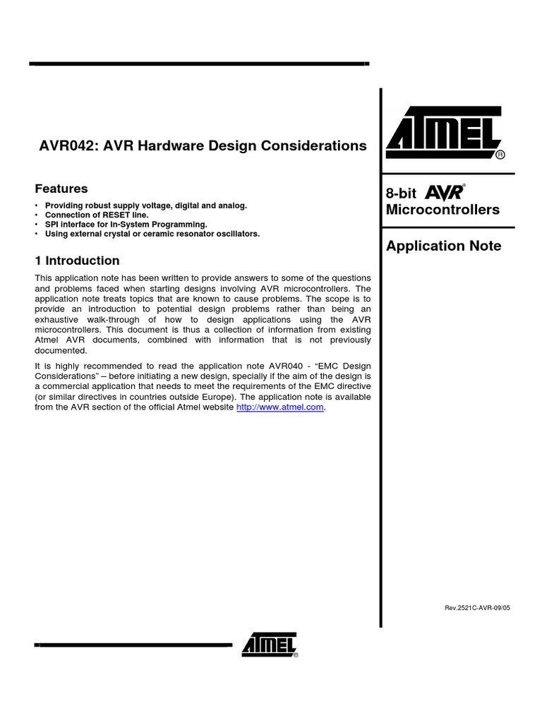 AVR Hardware Design Considerations | PDF | Capacitor | Electrical ...